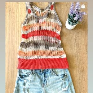 GUESS WOMENS CROCHETED TANK SIZE MEDIUM